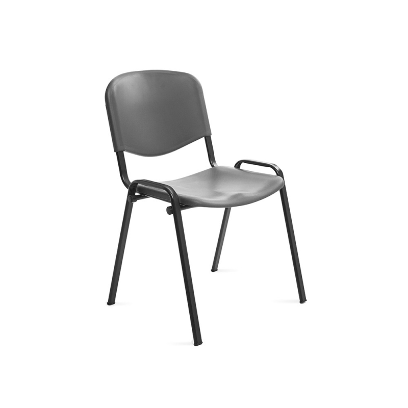Silla rocada confidente estructura metalica respaldo y asiento en polimero color gris