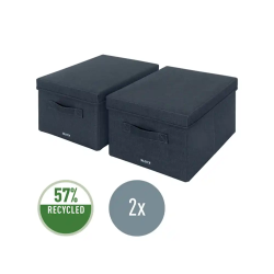 Caja de almacenamiento leitz tela plegable con tapa m color gris terciopelo 285x203x380 mm