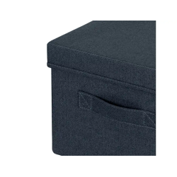 Caja de almacenamiento leitz tela plegable con tapa m color gris terciopelo 285x203x380 mm