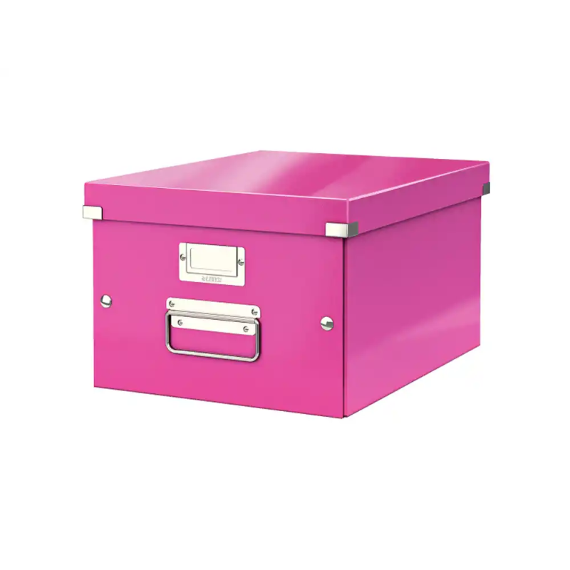 Caja de almacenamiento leitz click&store mediana color fucsia 281x200x369 mm