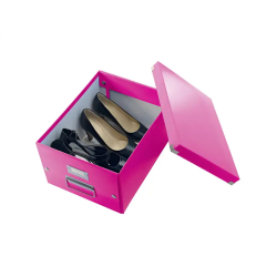 Caja de almacenamiento leitz click&store mediana color fucsia 281x200x369 mm