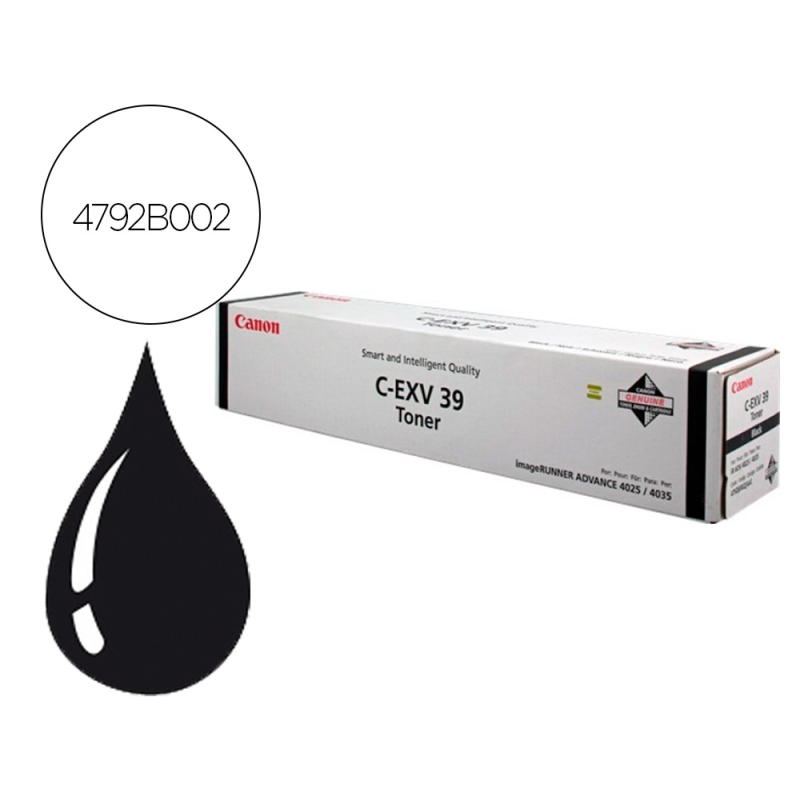 Toner canon exv39 ir4025i ir4035i ir4225 ir4500 negro