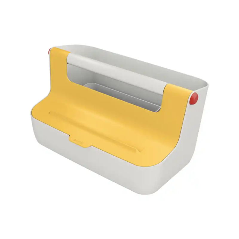 Caja de almacenamiento leitz cosy carry box color amarillo 367x214x196 mm