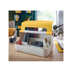 Caja de almacenamiento leitz cosy carry box color amarillo 367x214x196 mm