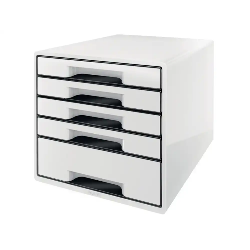Fichero cajones de sobremesa leitz wow desk cube 1 cajon grande y 4 pequeños color blanco/negro