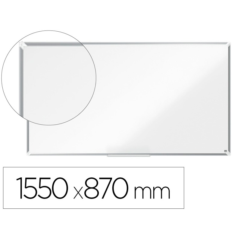 Pizarra blanca nobo premium plus acero lacado formato panoramico 70/' magnetica 1550x870 mm