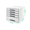 Fichero cajones de sobremesa leitz wow desk cube 1 cajon grande y 4 pequeños color blanco/negro