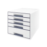 Fichero cajones de sobremesa leitz wow desk cube 1 cajon grande y 4 pequeños color blanco/gris