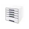 Fichero cajones de sobremesa leitz wow desk cube 1 cajon grande y 4 pequeños color blanco/gris