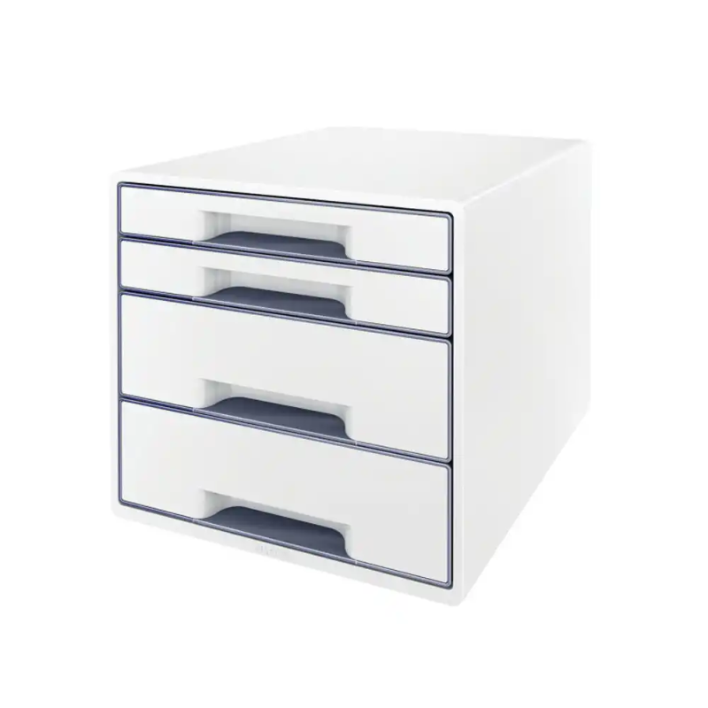 Fichero cajones de sobremesa leitz wow desk cube 2 cajones grandes y 2 pequeños color blanco/gris
