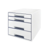 Fichero cajones de sobremesa leitz wow desk cube 2 cajones grandes y 2 pequeños color blanco/gris