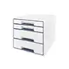 Fichero cajones de sobremesa leitz wow desk cube 2 cajones grandes y 2 pequeños color blanco/gris