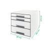 Fichero cajones de sobremesa leitz wow desk cube 2 cajones grandes y 2 pequeños color blanco/gris