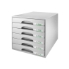 Fichero cajones de sobremesa leitz plus 6 cajones pequeños color gris 287x270x363 mm