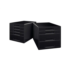 Fichero cajones de sobremesa leitz dual desk cube 2 cajones grandes y 2 pequeños color negro/antracita