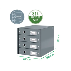 Fichero cajones de sobremesa leitz click&store 4 cajones color negro 290x283x360 mm