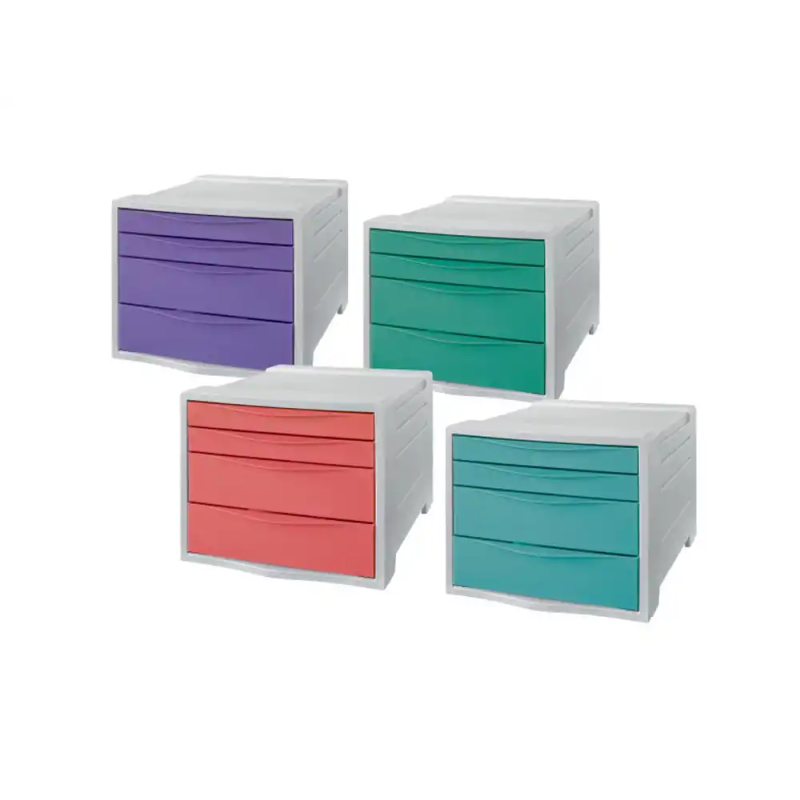 Fichero cajones de sobremesa esselte colour breeze plastico 2 cajones grandes y 2 pequeños colores surtidos
