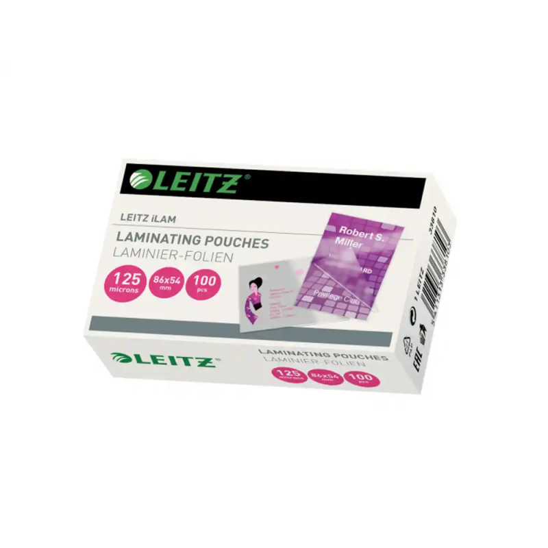 Bolsa de plastificar leitz tarjeta credito 54x86 mm 125 mc caja de 100 unidades