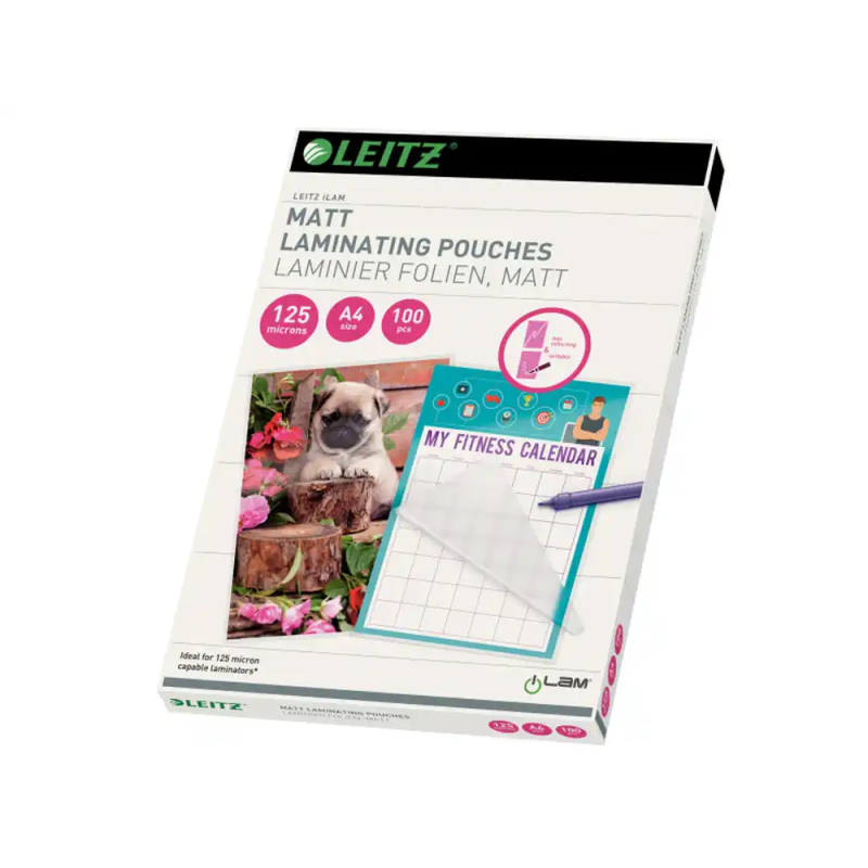 Bolsa de plastificar leitz din a4 acabo satinado 125 mc caja de 100 unidades