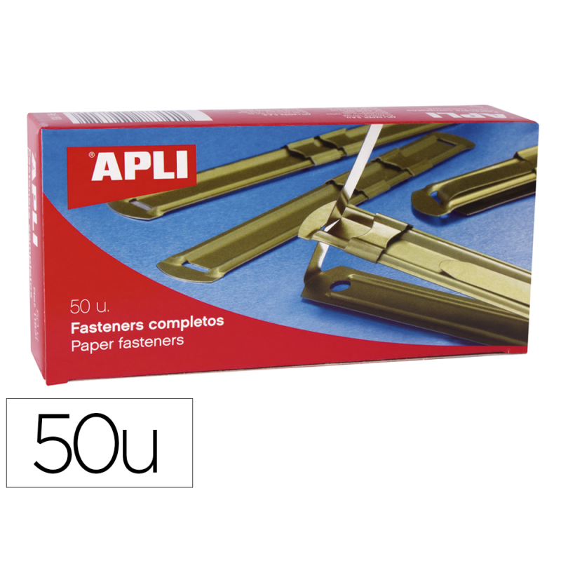 Encuadernador fastener dorado apli caja de 50 unidades