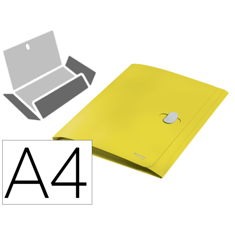 Carpeta leitz recycle gomas tres solapas din a4 polipropileno amarillo