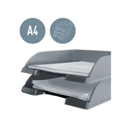 Bandeja sobremesa plastico leitz wow color negro 255x357x70 mm