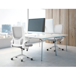 Silla q-connect oficina alba malla base metalica alt max 1110 anc 610 prof 580 ruedas premium color gris