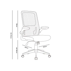 Silla q-connect oficina alba malla base metalica alt max 1110 anc 610 prof 580 ruedas premium color blanco