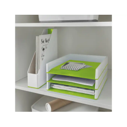 Bandeja sobremesa plastico leitz wow dual blanco/verde 267x49x336 mm