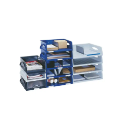 Bandeja sobremesa plastico leitz sorty din a3 jumbo color azul 490x125x385 mm