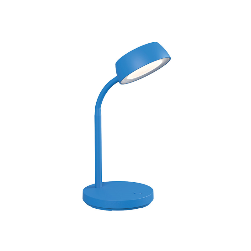 Lampara de escritorio maul led 5w 585lm luz calida brazo y cabezal giratorios azul