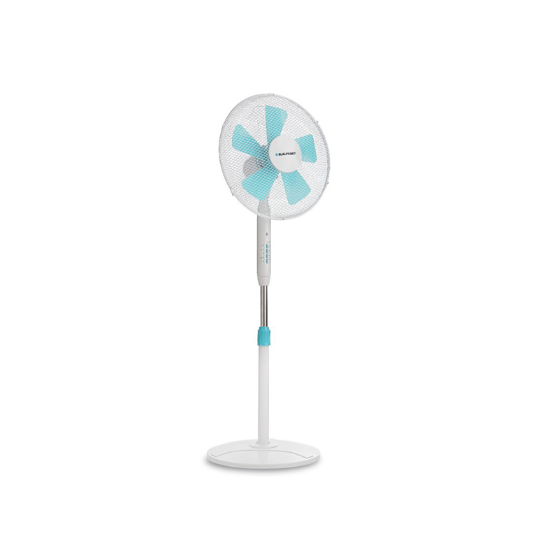 Ventilador blaupunkt pie base redonda 5 aspas 3 velocidades altura regulable con mando distancia+temporizador 45w