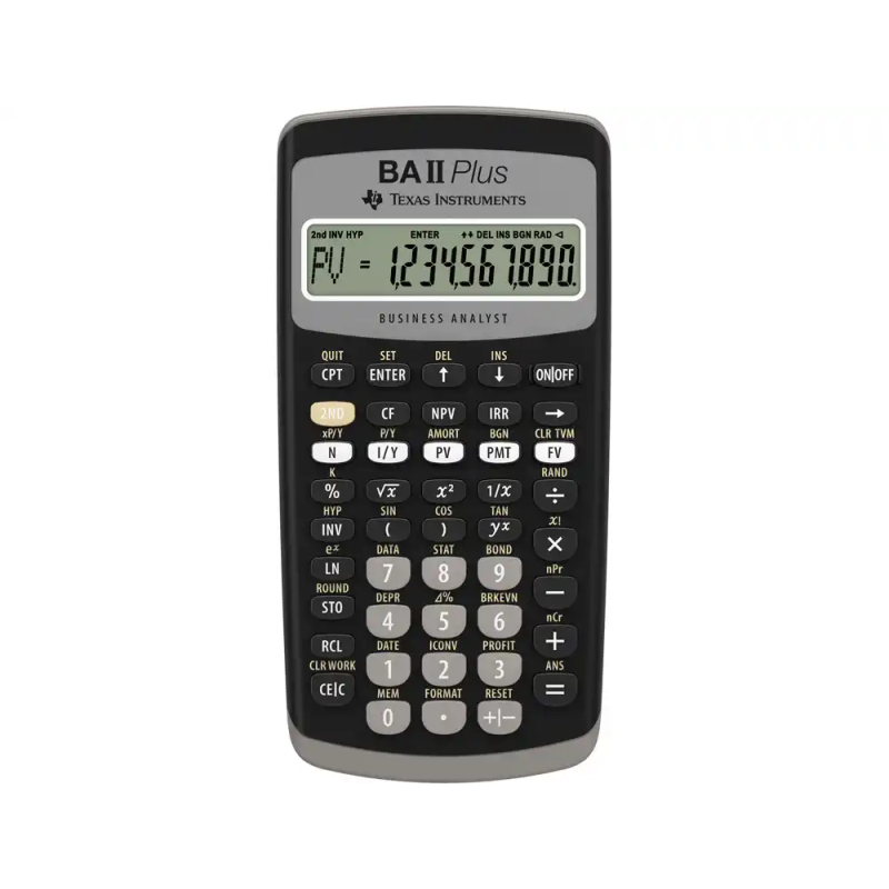 Calculadora financiera texas instruments ba ii plus pantalla 1 linea 10 digitos