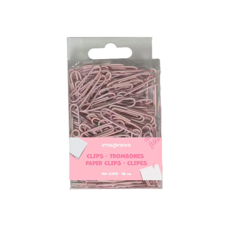 Clips imaginovo pastel 28 mm caja de 150 unidades rosa