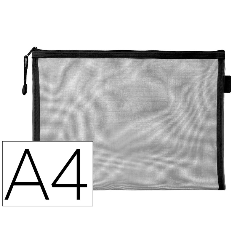 Bolsa zipper bag liderpapel poliester transpirable multiusos din a4 negro
