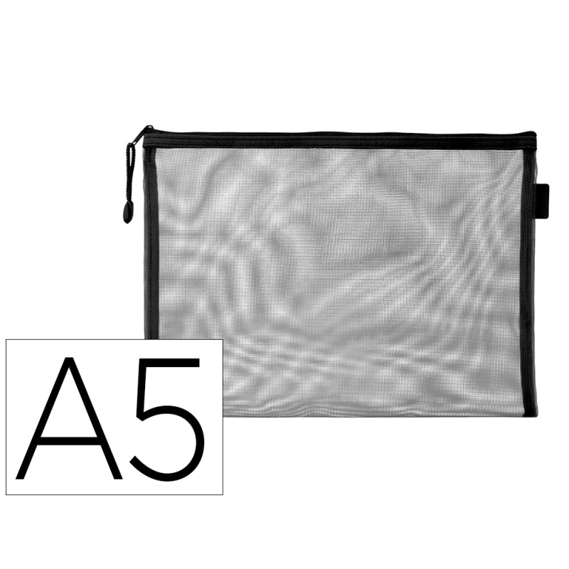 Bolsa zipper bag liderpapel poliester transpirable multiusos din a5 negro