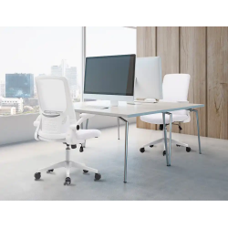 Silla q-connect oficina alba malla base metalica alt max 1110 anc 610 prof 580 ruedas premium color blanco