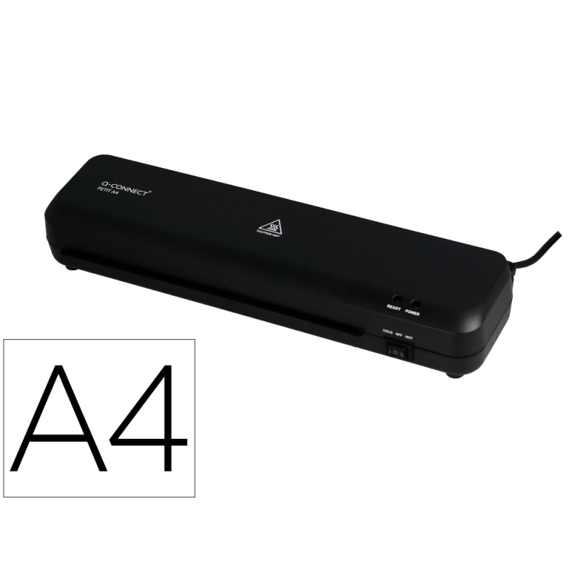 Plastificadora q-connect compacta kf19061 din a4 plastificado caliente/frio luces ready/power 2 rodillos