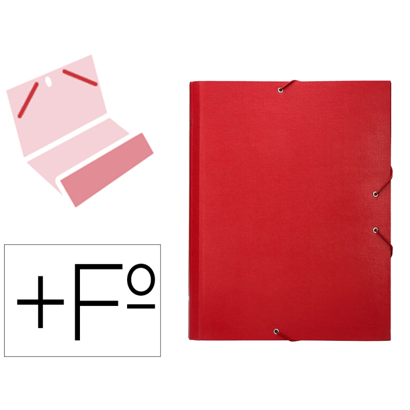 Carpeta clasificadora liderpapel 12 departamentos folio prolongado carton forrado color rojo