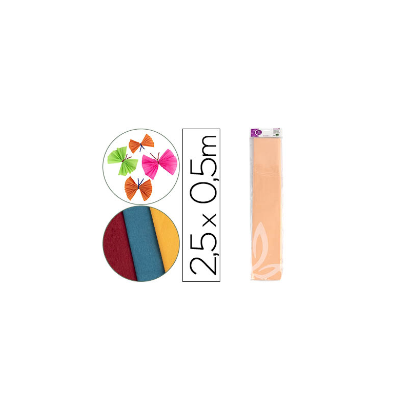 Papel crespon liderpapel 50 cm x 2.5m 34g/m2 salmon