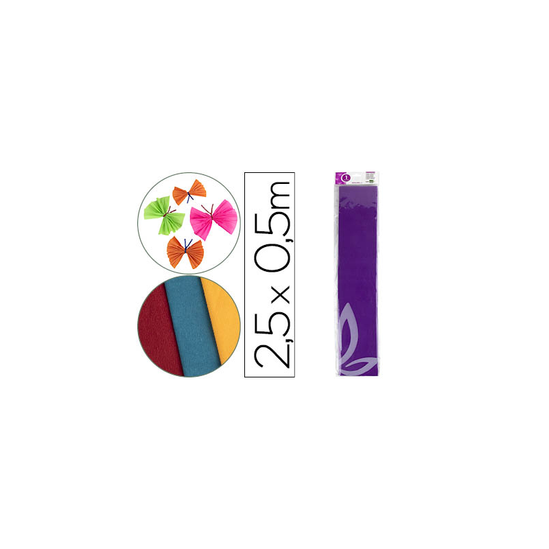 Papel crespon liderpapel 50 cm x 2.5m 34g/m2 violeta
