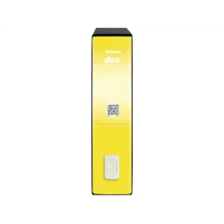 Archivador de palanca esselte dox carton forrado folio lomo 80 mm con cajetin color amarillo