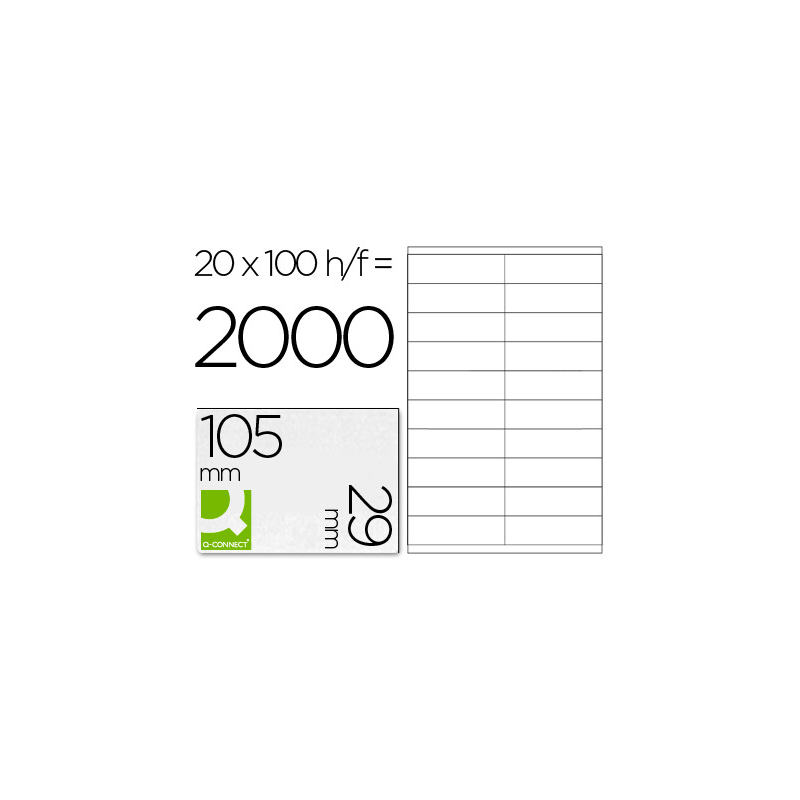 Etiqueta adhesiva q-connect kf26093 tamaño 105x29 mm fotocopiadora laser ink-jet caja 100 h din a4 esp.hacienda