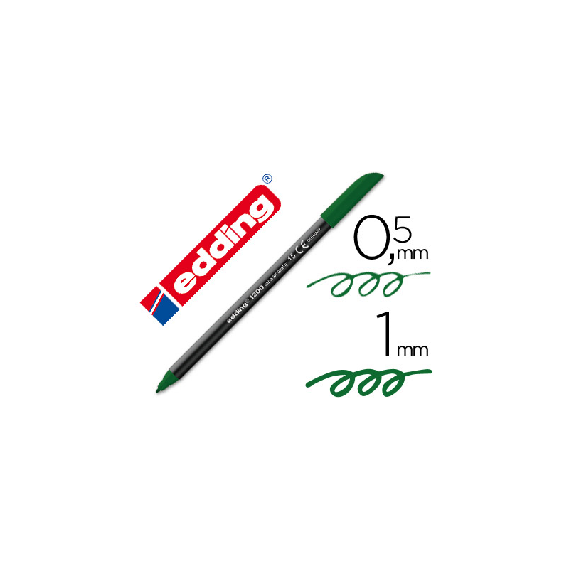 Rotulador edding punta fibra 1200 verde oliva n.15 punta redonda 0.5 mm