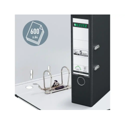 Archivador de palanca leitz co2 neutral carton jaspeado 180 din a4 lomo 80 mm color negro