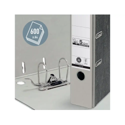 Archivador de palanca leitz co2 neutral carton jaspeado 180 din a4 lomo 80 mm color gris