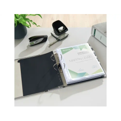 Archivador de palanca leitz co2 neutral carton jaspeado 180 din a4 lomo 80 mm color gris