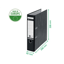 Archivador de palanca leitz co2 neutral carton jaspeado 180 din a4 lomo 80 mm color gris