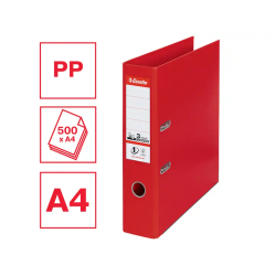 Archivador de palanca esselte n 1 carton forrado din a4 lomo 75 mm color rojo