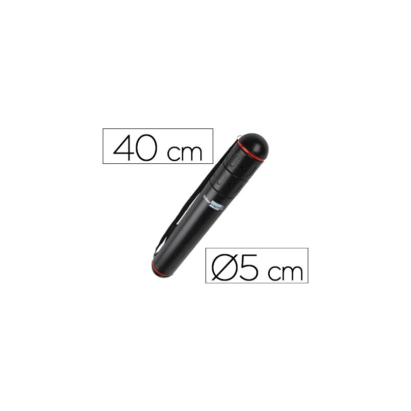 Portaplanos plastico liderpapel diametro 5 x 40 cm no extensible negro